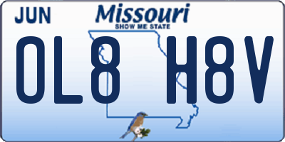 MO license plate OL8H8V