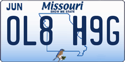 MO license plate OL8H9G