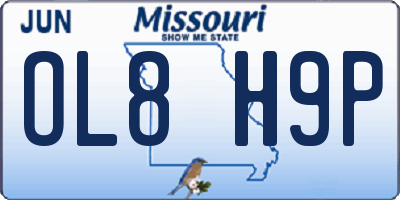 MO license plate OL8H9P