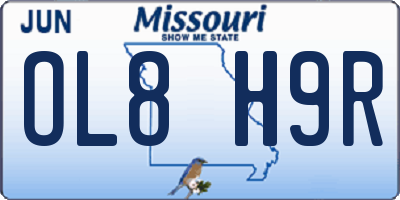 MO license plate OL8H9R