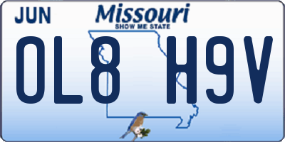 MO license plate OL8H9V