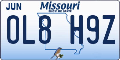 MO license plate OL8H9Z