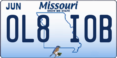 MO license plate OL8I0B