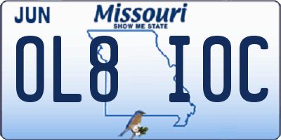 MO license plate OL8I0C