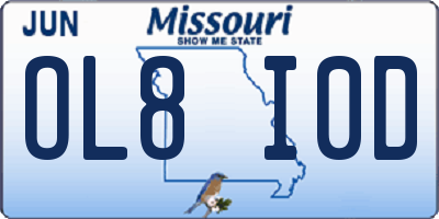 MO license plate OL8I0D