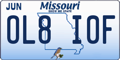 MO license plate OL8I0F