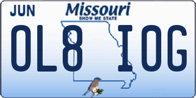 MO license plate OL8I0G