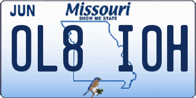 MO license plate OL8I0H