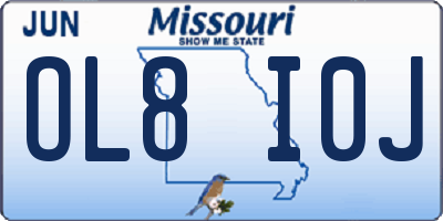 MO license plate OL8I0J