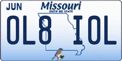 MO license plate OL8I0L