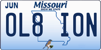MO license plate OL8I0N