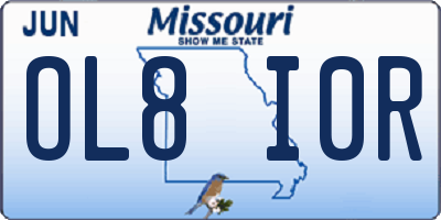 MO license plate OL8I0R