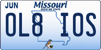MO license plate OL8I0S