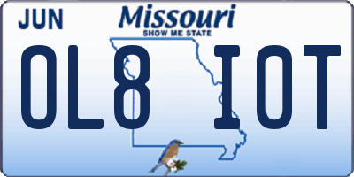 MO license plate OL8I0T