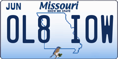 MO license plate OL8I0W