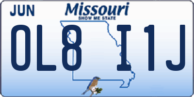 MO license plate OL8I1J