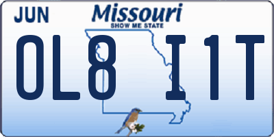 MO license plate OL8I1T