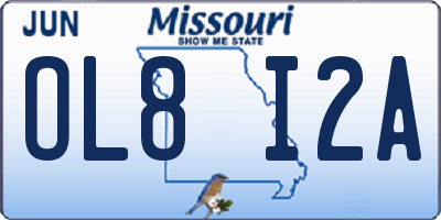 MO license plate OL8I2A