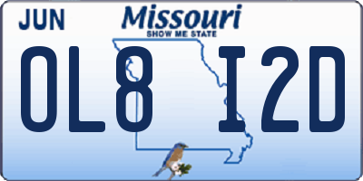 MO license plate OL8I2D