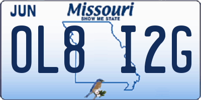 MO license plate OL8I2G