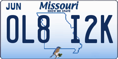MO license plate OL8I2K