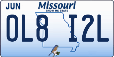 MO license plate OL8I2L