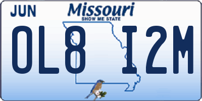 MO license plate OL8I2M