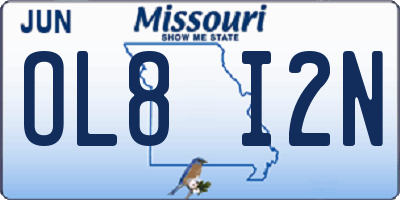 MO license plate OL8I2N