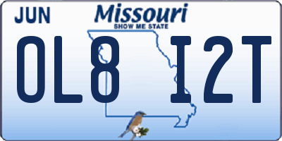 MO license plate OL8I2T