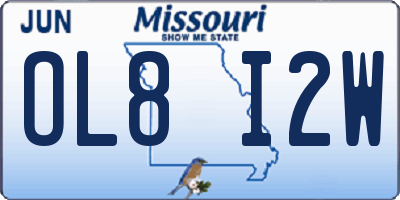 MO license plate OL8I2W