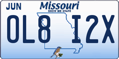 MO license plate OL8I2X