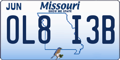 MO license plate OL8I3B