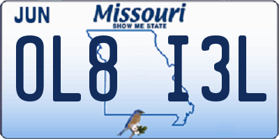 MO license plate OL8I3L