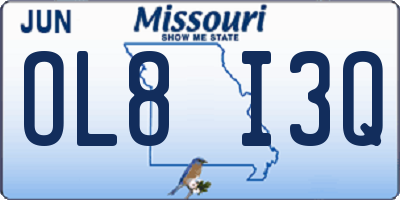 MO license plate OL8I3Q