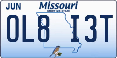 MO license plate OL8I3T