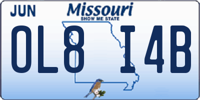 MO license plate OL8I4B