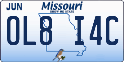 MO license plate OL8I4C