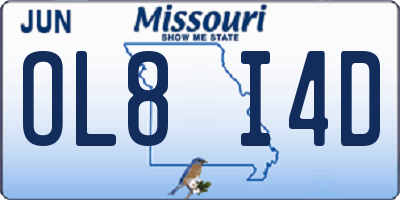 MO license plate OL8I4D