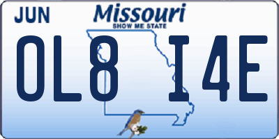 MO license plate OL8I4E