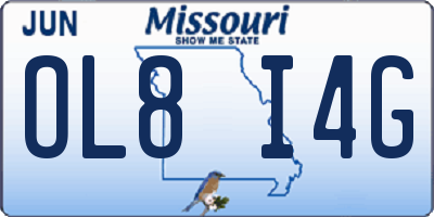 MO license plate OL8I4G