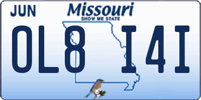 MO license plate OL8I4I