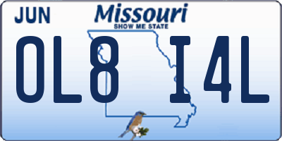 MO license plate OL8I4L