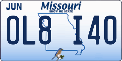 MO license plate OL8I4O