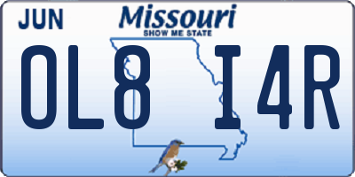 MO license plate OL8I4R