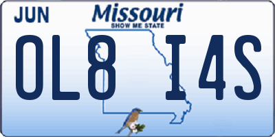 MO license plate OL8I4S