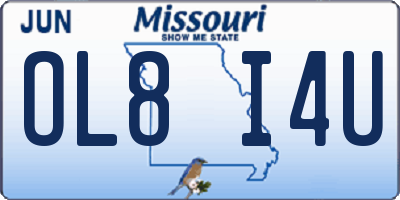 MO license plate OL8I4U