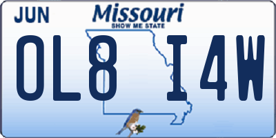 MO license plate OL8I4W
