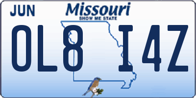 MO license plate OL8I4Z