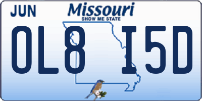 MO license plate OL8I5D