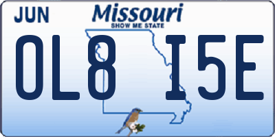 MO license plate OL8I5E